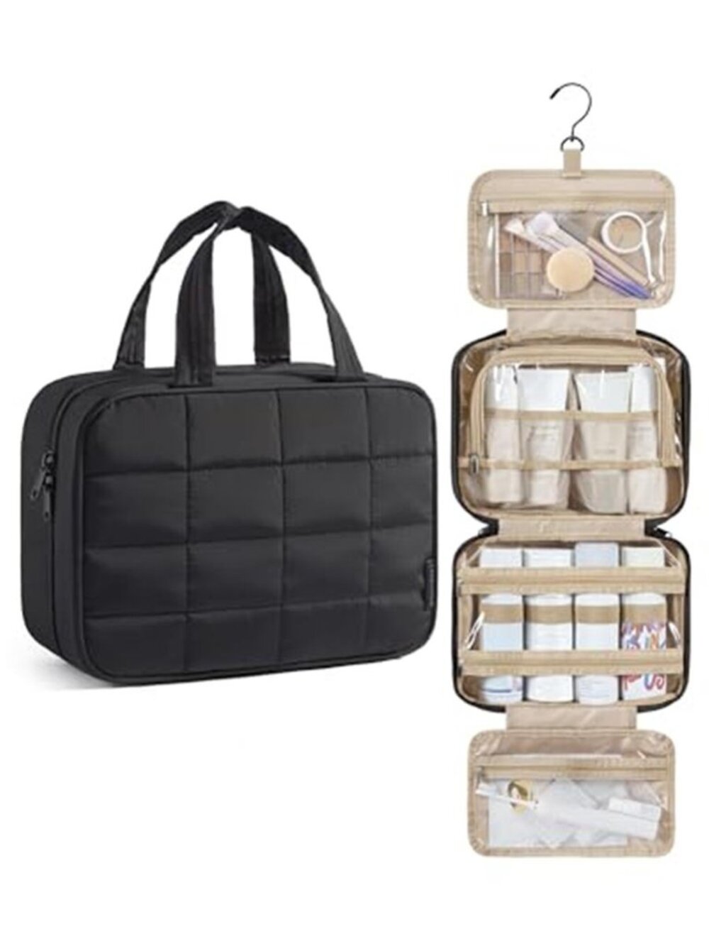 Hanging Toiletry Bag Travel Makeup Organizer Cosmetic Case Waterproof Puffer